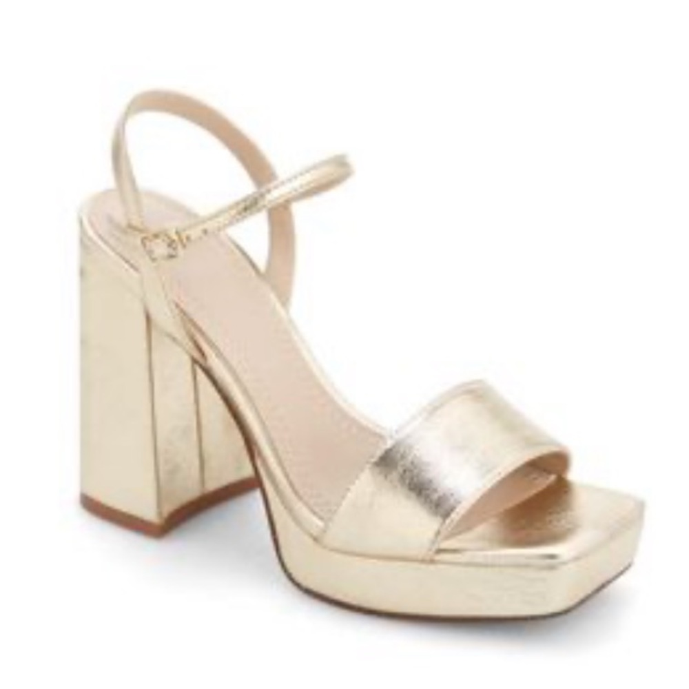BP. Nordstroms Noelle Gold Platform Heel Sandals metallic women Multiple sizes